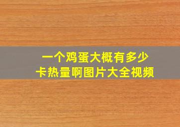 一个鸡蛋大概有多少卡热量啊图片大全视频