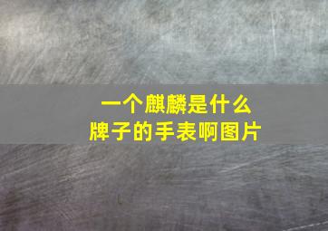 一个麒麟是什么牌子的手表啊图片