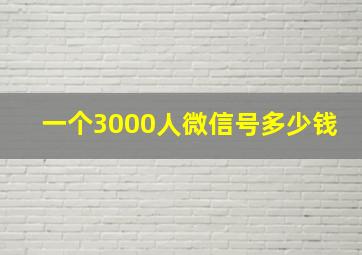 一个3000人微信号多少钱