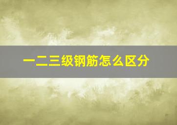 一二三级钢筋怎么区分