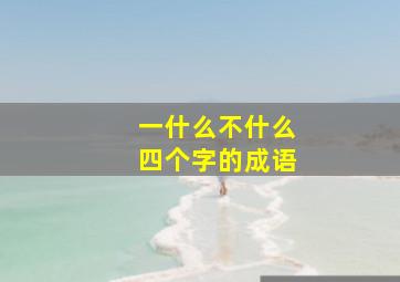 一什么不什么四个字的成语