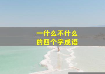 一什么不什么的四个字成语