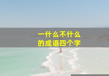 一什么不什么的成语四个字