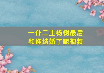 一仆二主杨树最后和谁结婚了呢视频