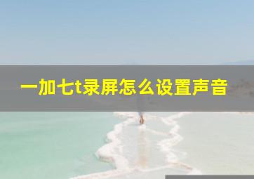 一加七t录屏怎么设置声音