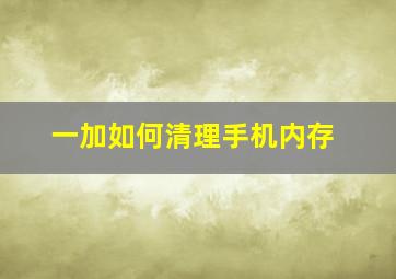 一加如何清理手机内存