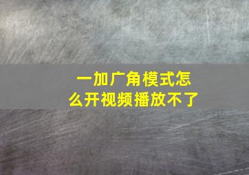 一加广角模式怎么开视频播放不了