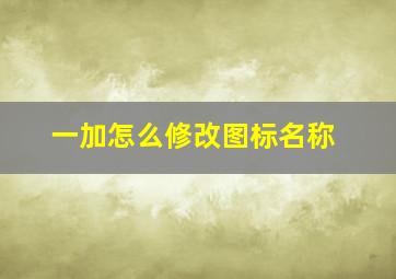 一加怎么修改图标名称