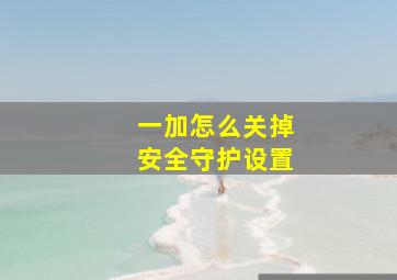 一加怎么关掉安全守护设置