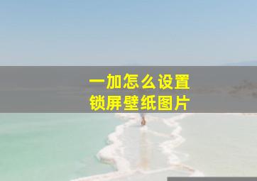 一加怎么设置锁屏壁纸图片