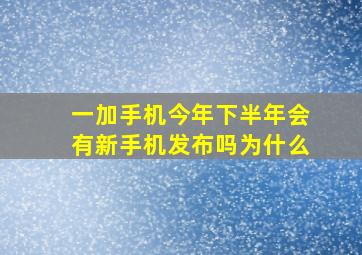 一加手机今年下半年会有新手机发布吗为什么