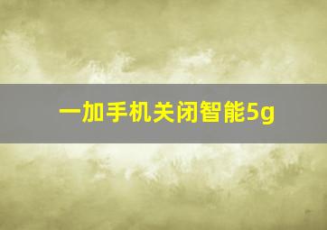 一加手机关闭智能5g