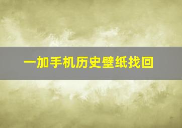 一加手机历史壁纸找回