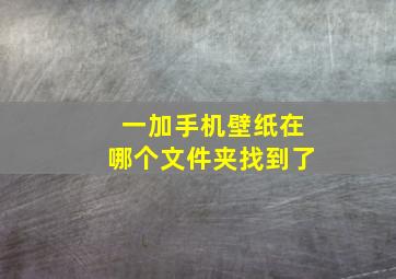 一加手机壁纸在哪个文件夹找到了