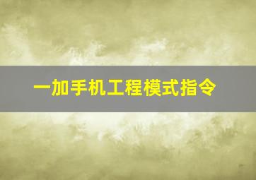 一加手机工程模式指令