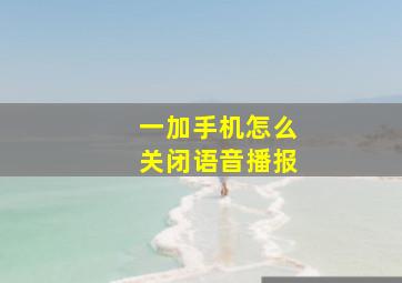 一加手机怎么关闭语音播报