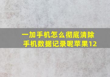 一加手机怎么彻底清除手机数据记录呢苹果12