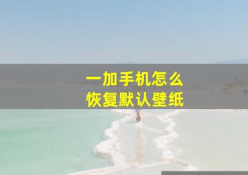 一加手机怎么恢复默认壁纸