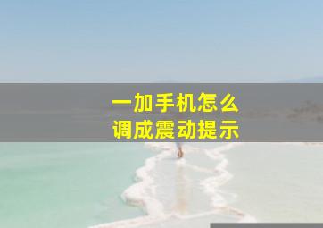 一加手机怎么调成震动提示