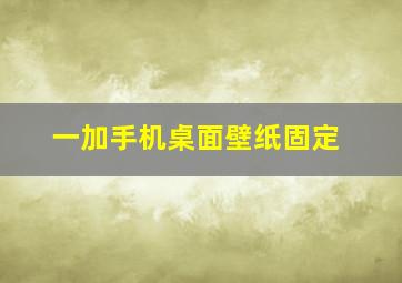 一加手机桌面壁纸固定