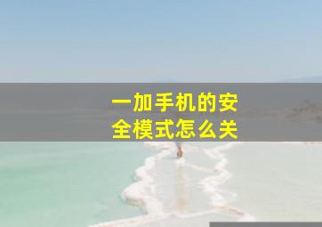 一加手机的安全模式怎么关