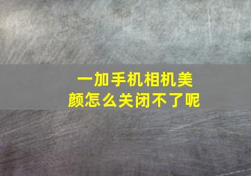 一加手机相机美颜怎么关闭不了呢