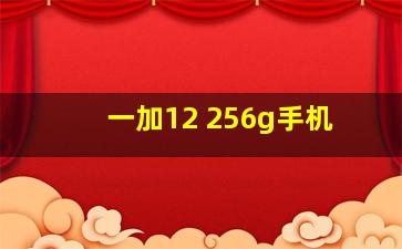 一加12+256g手机