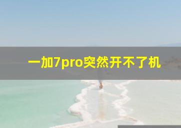 一加7pro突然开不了机