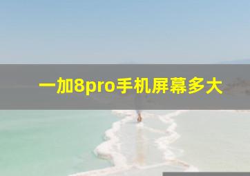 一加8pro手机屏幕多大