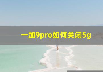 一加9pro如何关闭5g