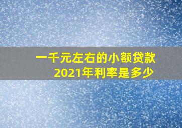 一千元左右的小额贷款2021年利率是多少