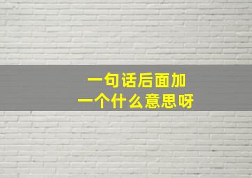 一句话后面加一个什么意思呀