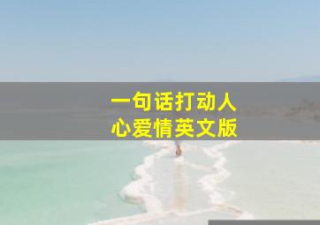 一句话打动人心爱情英文版