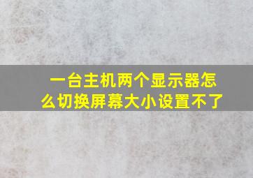 一台主机两个显示器怎么切换屏幕大小设置不了