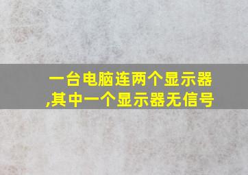 一台电脑连两个显示器,其中一个显示器无信号