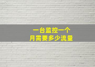 一台监控一个月需要多少流量