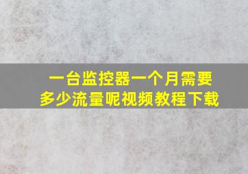 一台监控器一个月需要多少流量呢视频教程下载