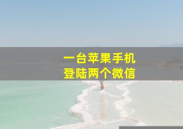 一台苹果手机登陆两个微信