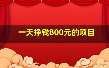 一天挣钱800元的项目