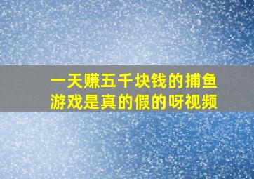 一天赚五千块钱的捕鱼游戏是真的假的呀视频