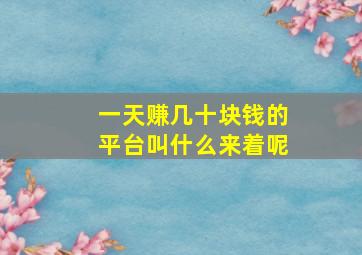 一天赚几十块钱的平台叫什么来着呢