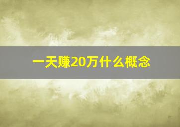 一天赚20万什么概念