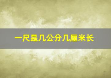 一尺是几公分几厘米长