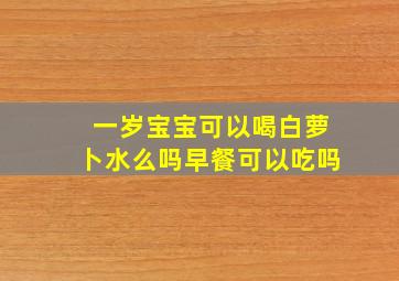 一岁宝宝可以喝白萝卜水么吗早餐可以吃吗