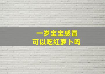 一岁宝宝感冒可以吃红萝卜吗