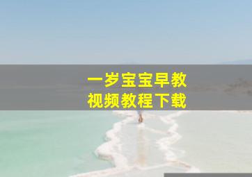 一岁宝宝早教视频教程下载