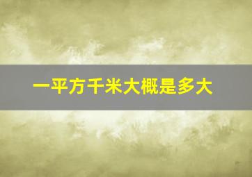 一平方千米大概是多大