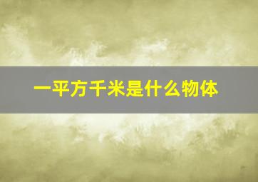 一平方千米是什么物体