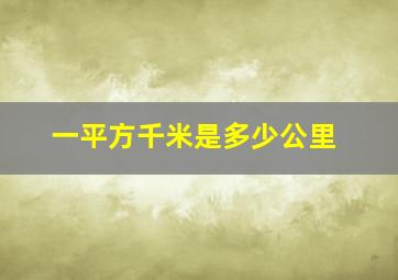 一平方千米是多少公里