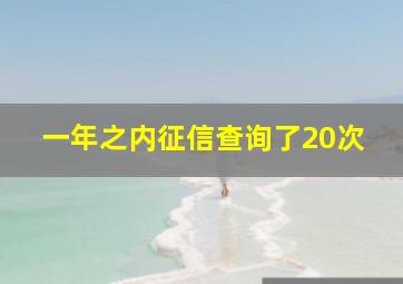 一年之内征信查询了20次